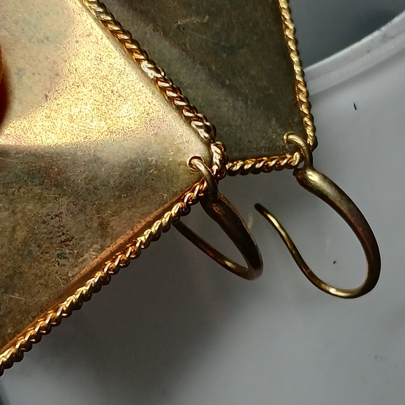 Antique Etruscan Style Gold-Toned Square Earrings Renaissance Handmade Artisan - Picture 8 of 9